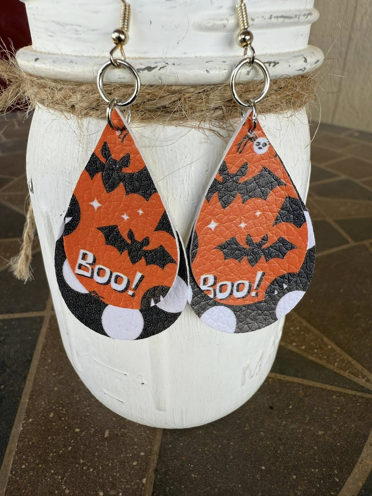 Faux Leather Halloween Earrings