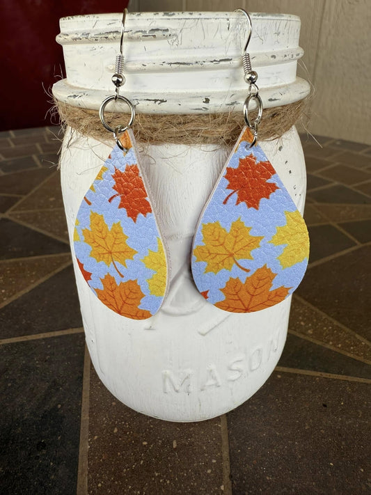 Faux Leather Fall Earrings