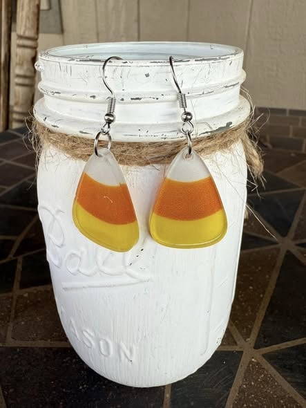 Acrylic Candy Corn Earrings