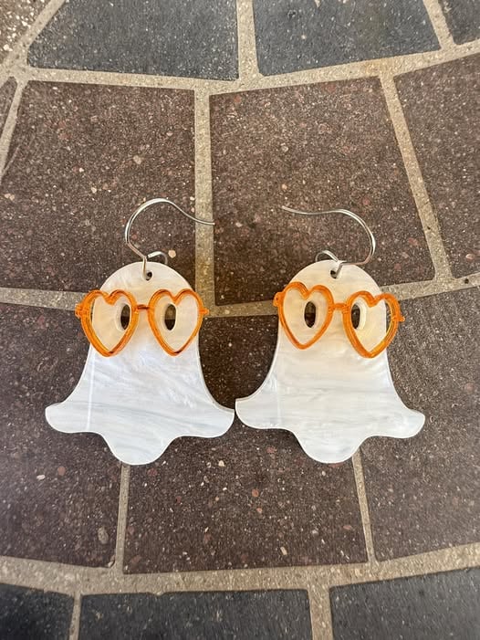 Nerdy Ghost Acrylic Earrings