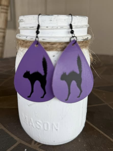 Faux Leather Halloween Earrings