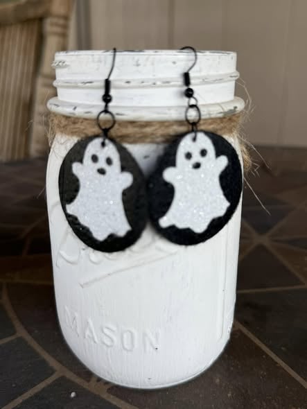 Faux Leather Halloween Earrings